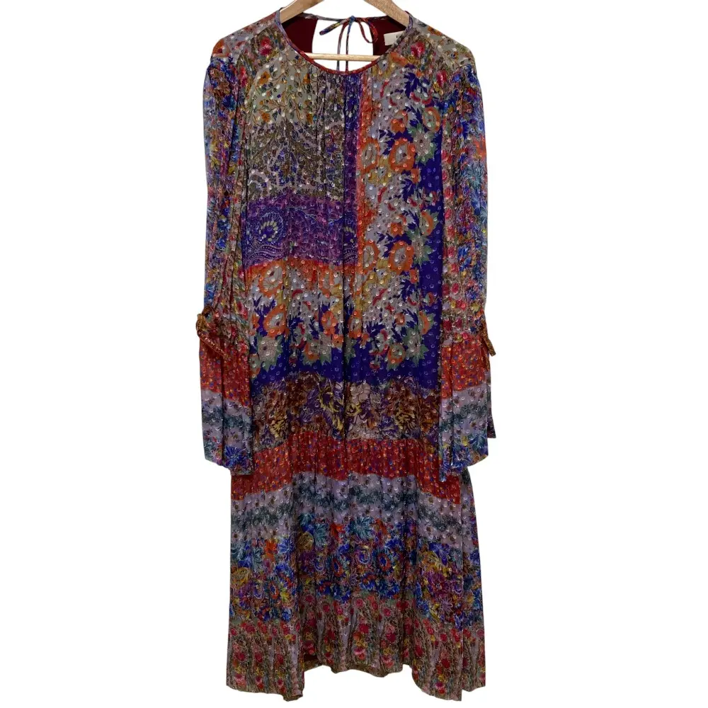 ETRO エトロ フラワー ペイズリープリント フレアドレス ワンピース サイズ38 パープル 