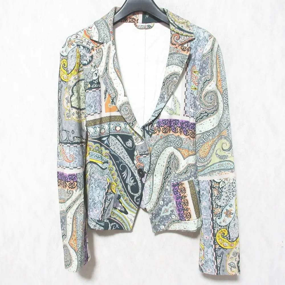 ETRO エトロ ペイズリー ストレッチ テーラードジャケット 42 マルチカラー