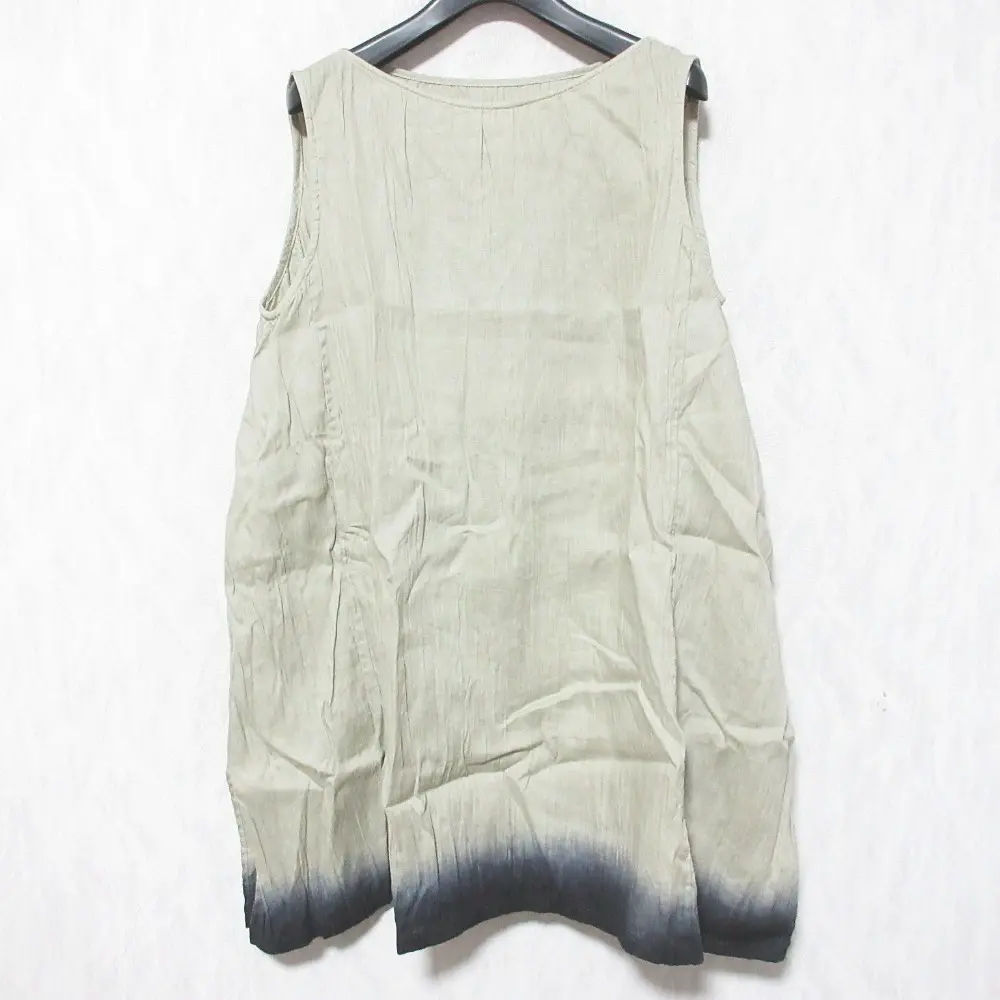 evam eva エヴァムエヴァ linen gradation sleeveless tunic グラデーション チュニック カットソー E251T137 サイズM ベージュ