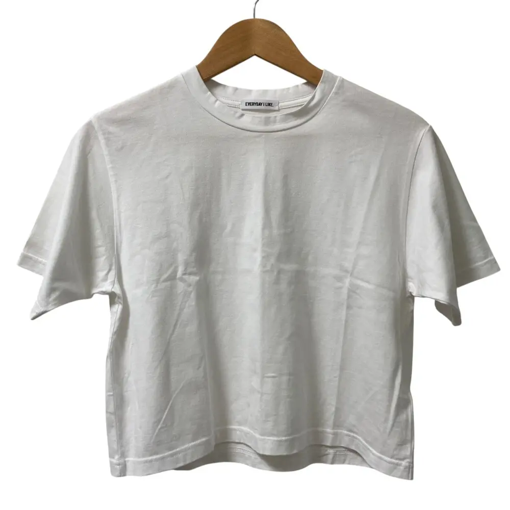 24SS EVERYDAY I LIKE エブリデイアイライク ドゥーズィエムクラス ネオ クロップド Tシャツ 半袖 カットソー ホワイト