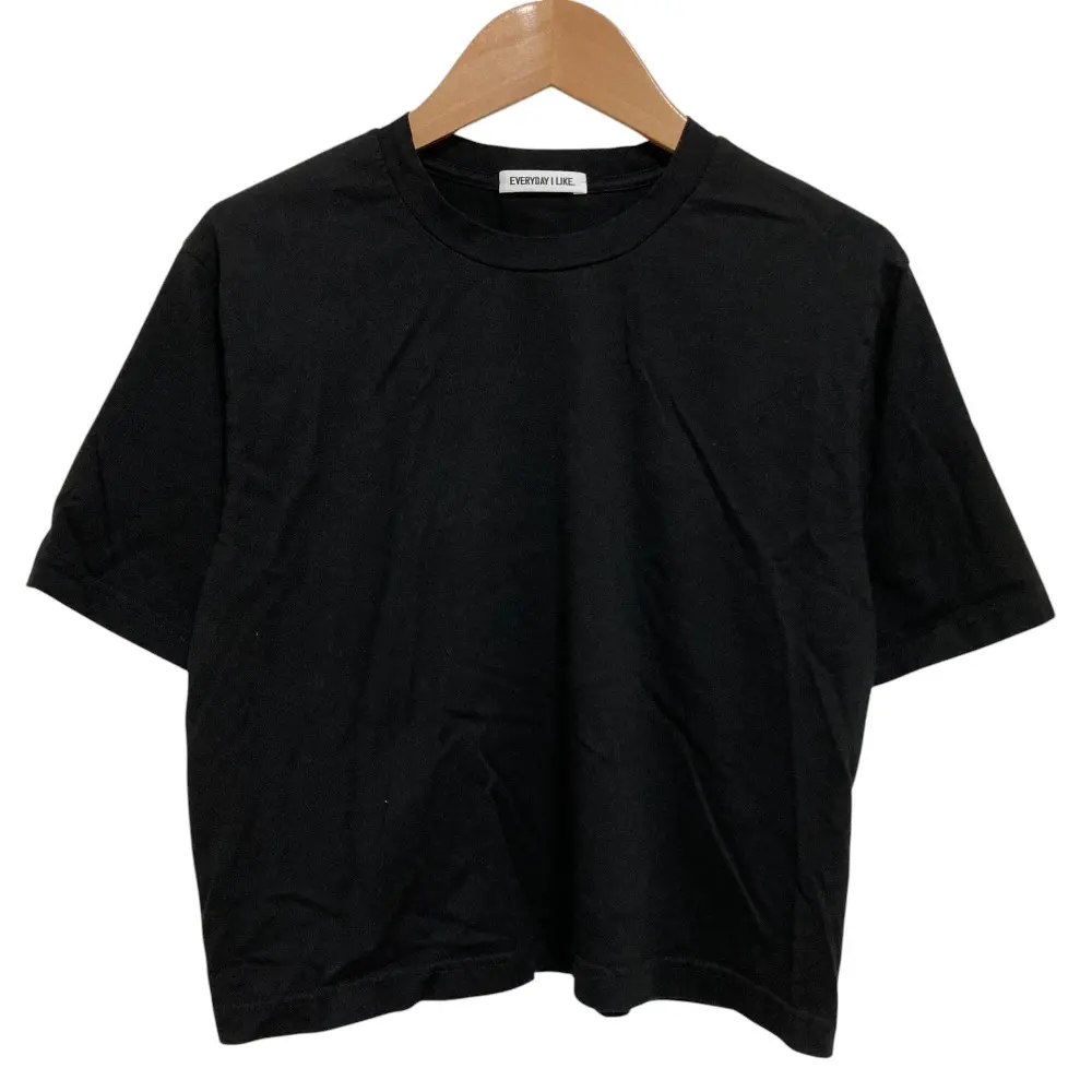 24SS EVERYDAY I LIKE エブリデイアイライク ドゥーズィエムクラス Neo Cropped Tシャツ 半袖 カットソー ブラック