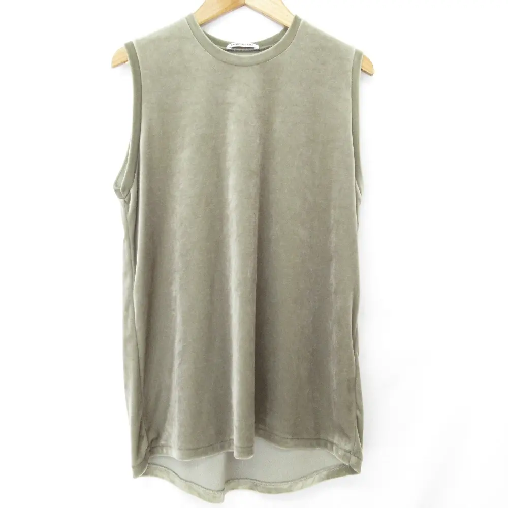 24SS EVERYDAY I LIKE エブリデイアイライク ドゥーズィエムクラス ベロアノースリーブTシャツ カットソー カーキ