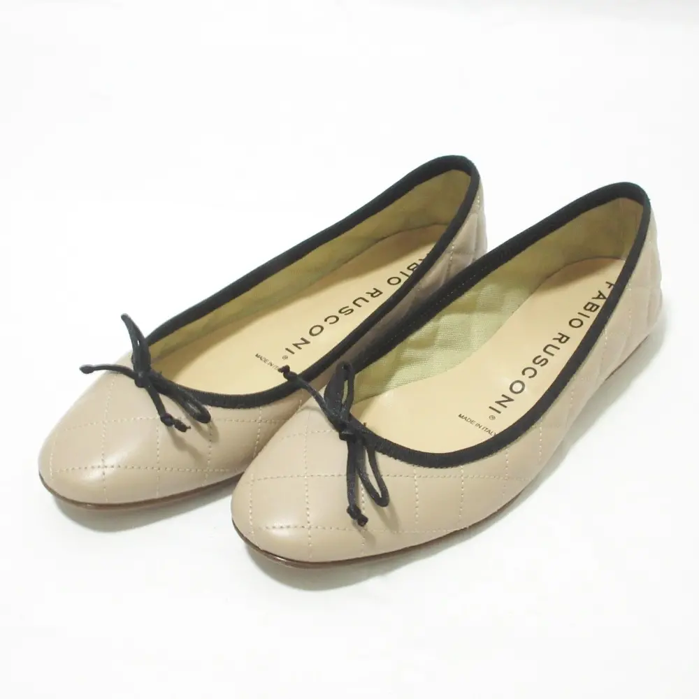 FABIO RUSCONI ファビオルスコーニ レザー ポインテッドトゥ フラット