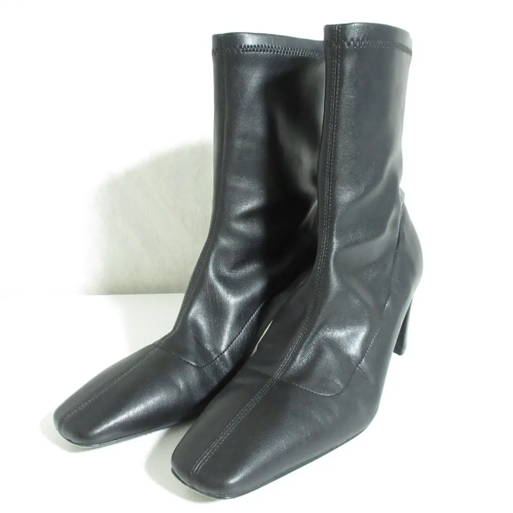 Fabio Rusconi ファビオルスコーニ SATURNIA レザー ストレッチ ショートブーツ 39 ブラック