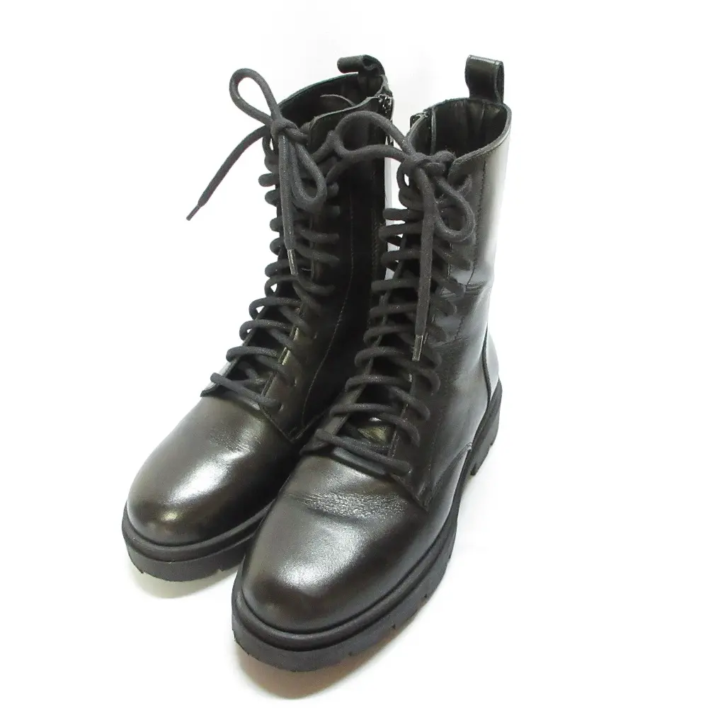 FABIO RUSCONI ファビオルスコーニ レザー レースアップ ショートブーツ 36 23～23.5cm相当 ブラック