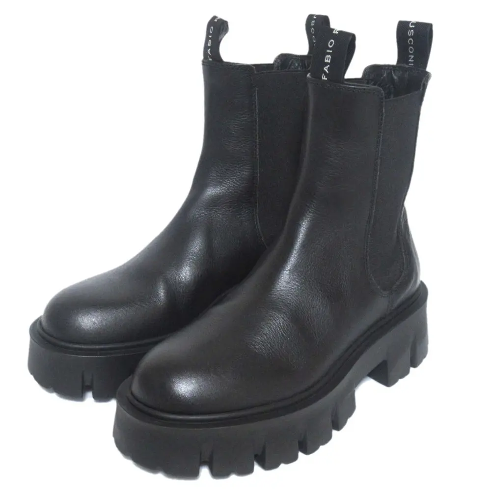 FABIO RUSCONI ファビオルスコーニ PAMELA1343 サイドゴア ショートブーツ サイズ36 23cm相当 ブラック