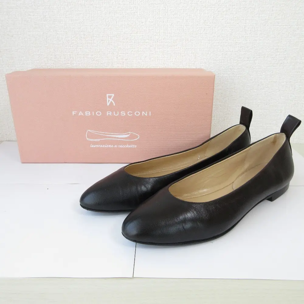 23AW FABIO RUSCONI ファビオルスコーニ フラットシューズ パンプス 36.5 23cm相当 ブラック