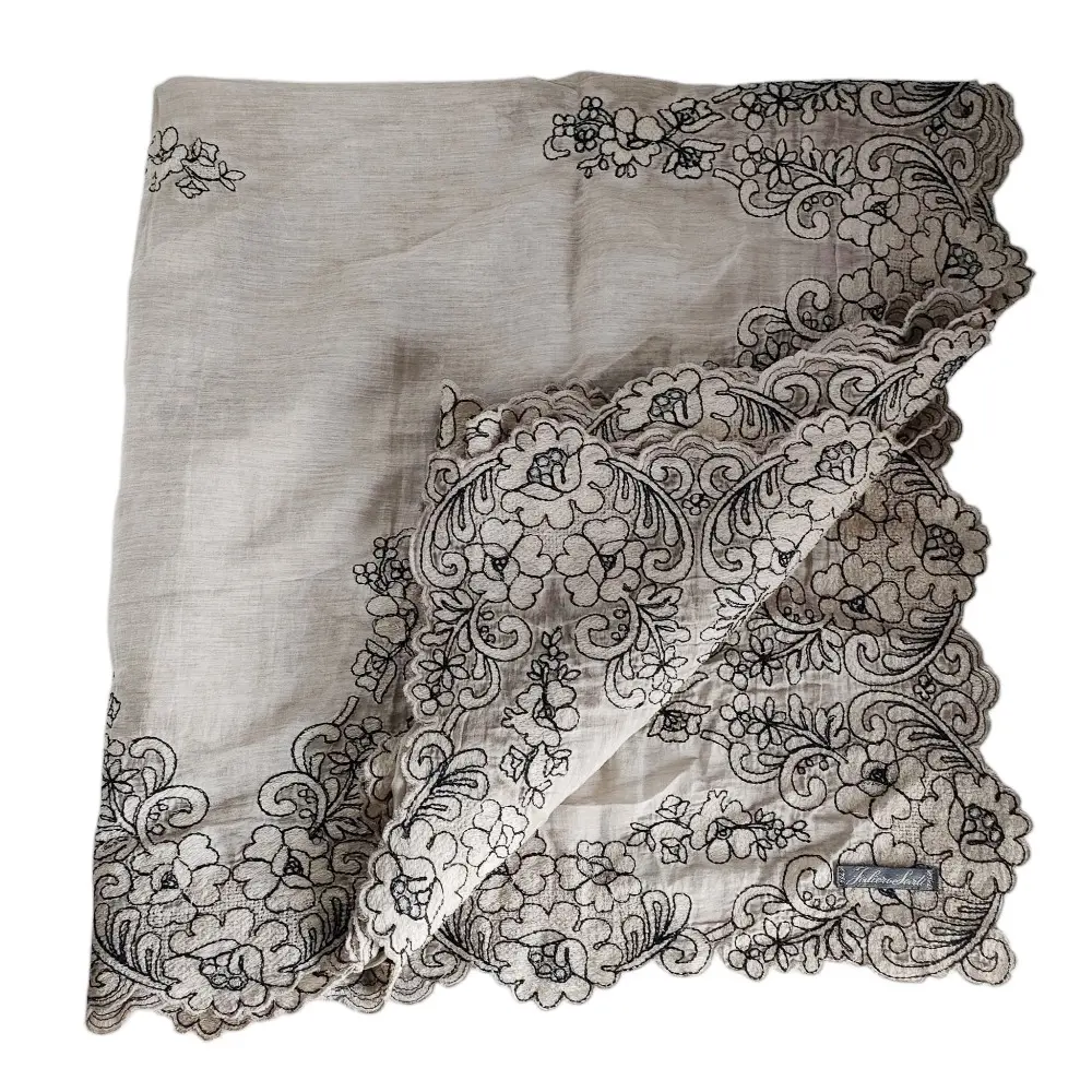 Faliero Sarti ファリエロサルティ レース刺繍 大判 ストール マフラー ベージュ