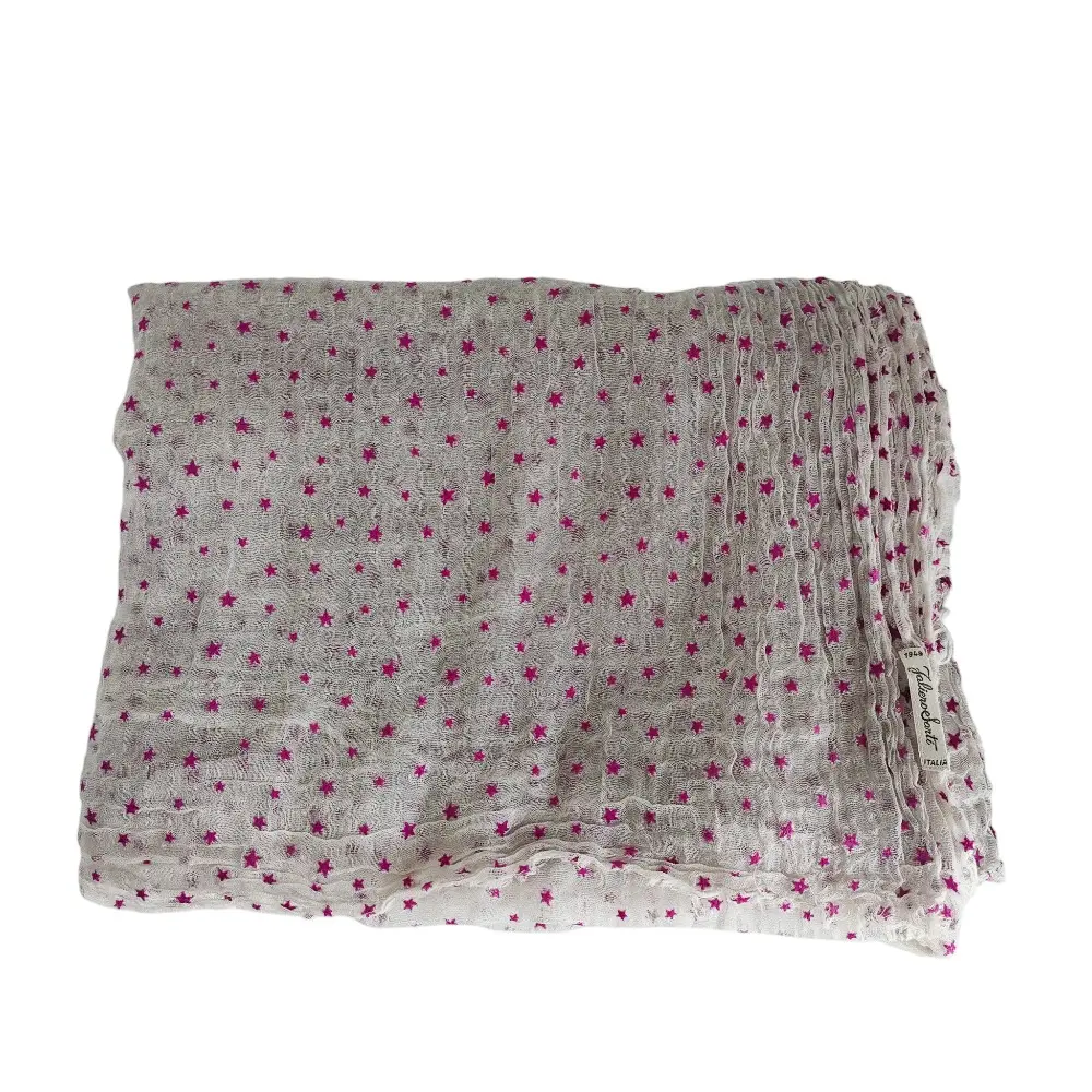 Faliero Sarti ファリエロサルティ スタープリント 大判 ストール ショール マフラー パープル×グレー