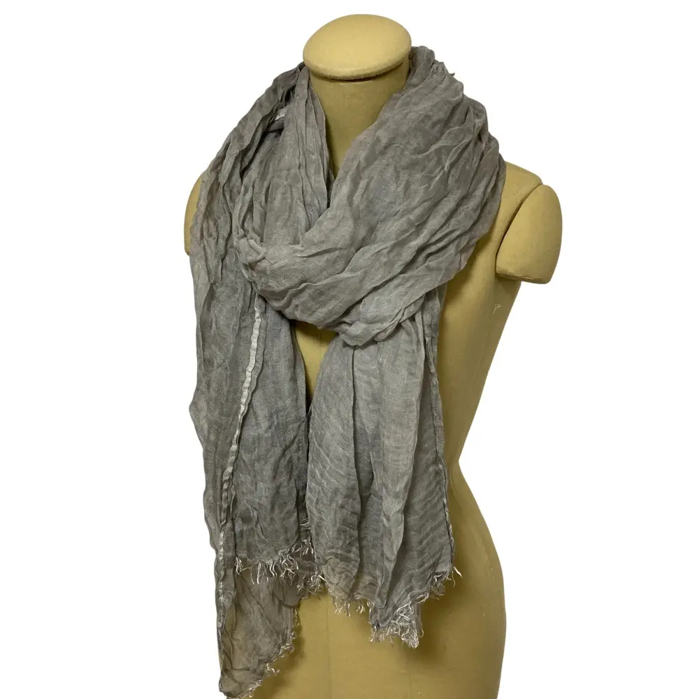 Faliero Sarti ファリエロサルティ シルクブレンドモダール大判ストール グレー