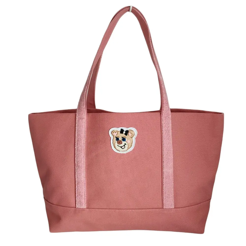 LOVERARY BY FEILER ラブラリーバイフェイラー オールドテディガール ワッペン トートバッグ ピンク