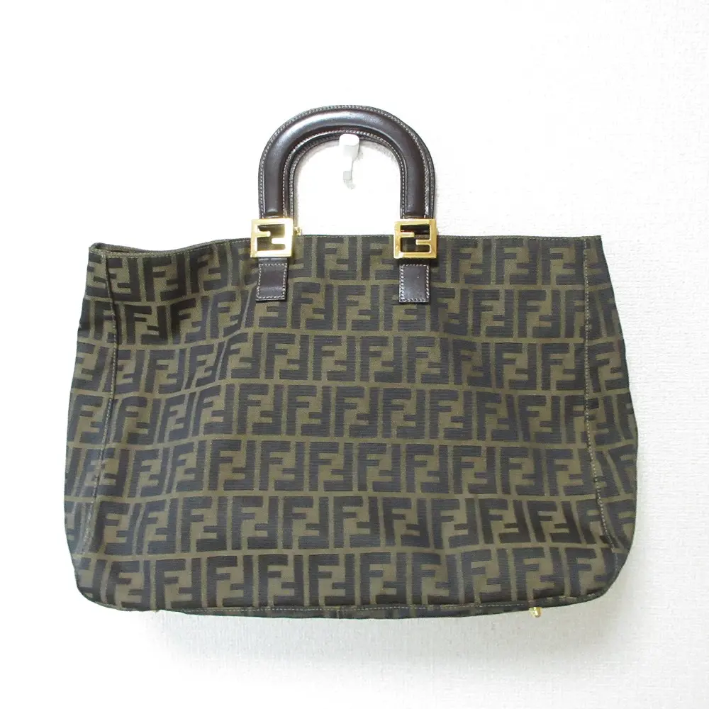 FENDI フェンディ ズッカ柄 キャンバス ハンドバッグ トートバッグ ブラウン系