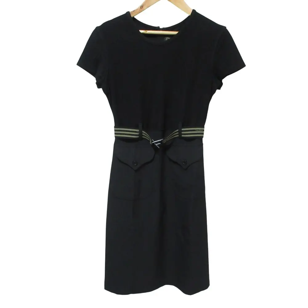 FENDI フェンディ jeans ウエストベルト ドッキング 半袖 膝丈 ワンピース 40 ブラック