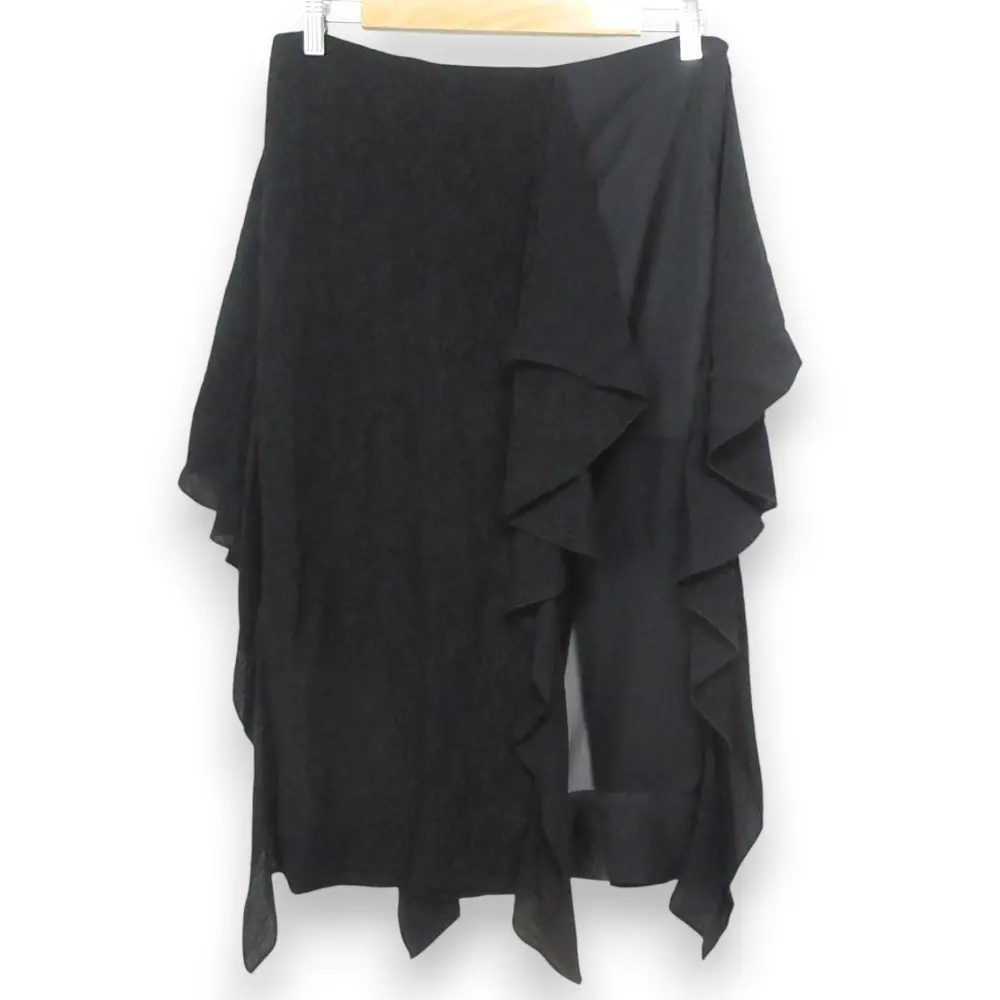 24SS FETICO フェティコ EMI FUNAYAMA Botanical Jacquard Ruffle Skirt フリルスカート FTC242-0505 サイズ1 ブラック