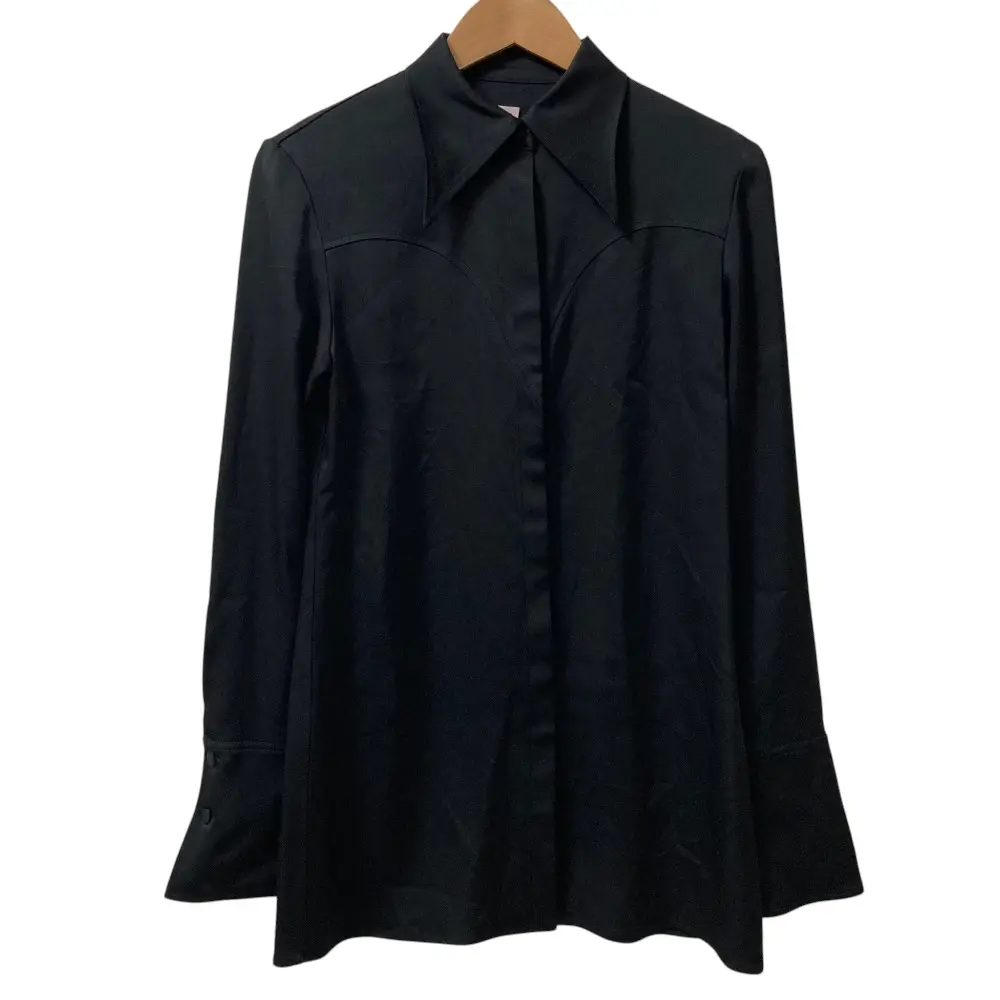23AW FETICO フェティコ SATIN SHIRT サテンロングシャツ サイズ1 ブラック