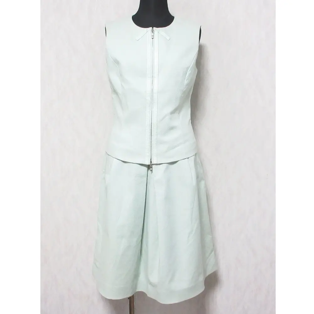 FOXEY BOUTIQUE フォクシー ノースリーブトップス タック フレアスカート セットアップ 40 ミント