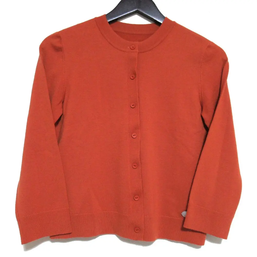 FOXEY BOUTIQUE フォクシーブティック 七分袖 ショート丈 ニット カーディガン 36249 38サイズ テラコッタ