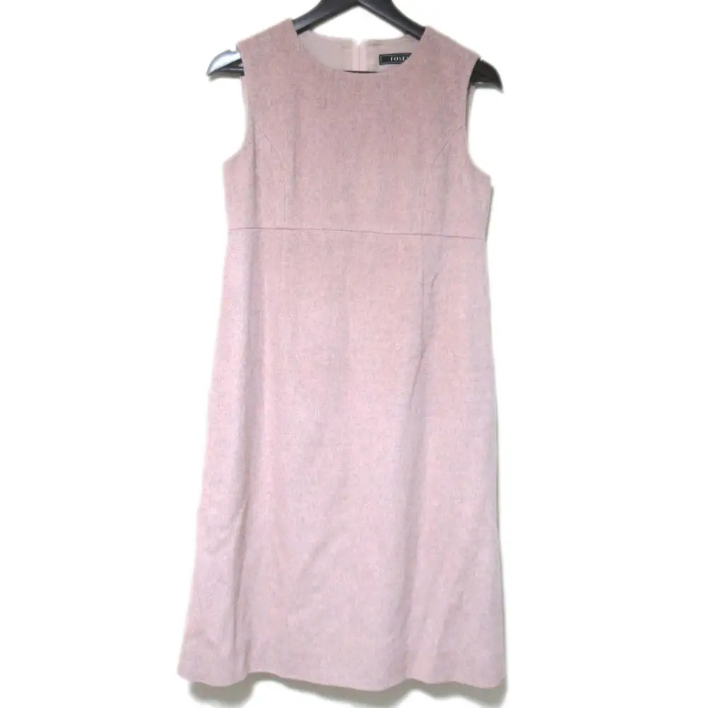  FOXEY BOUTIQUE フォクシー Dress Charlotte ドレスシャーロット カシミヤ100％ ノースリーブ ひざ丈 ワンピース 40 ピンク系