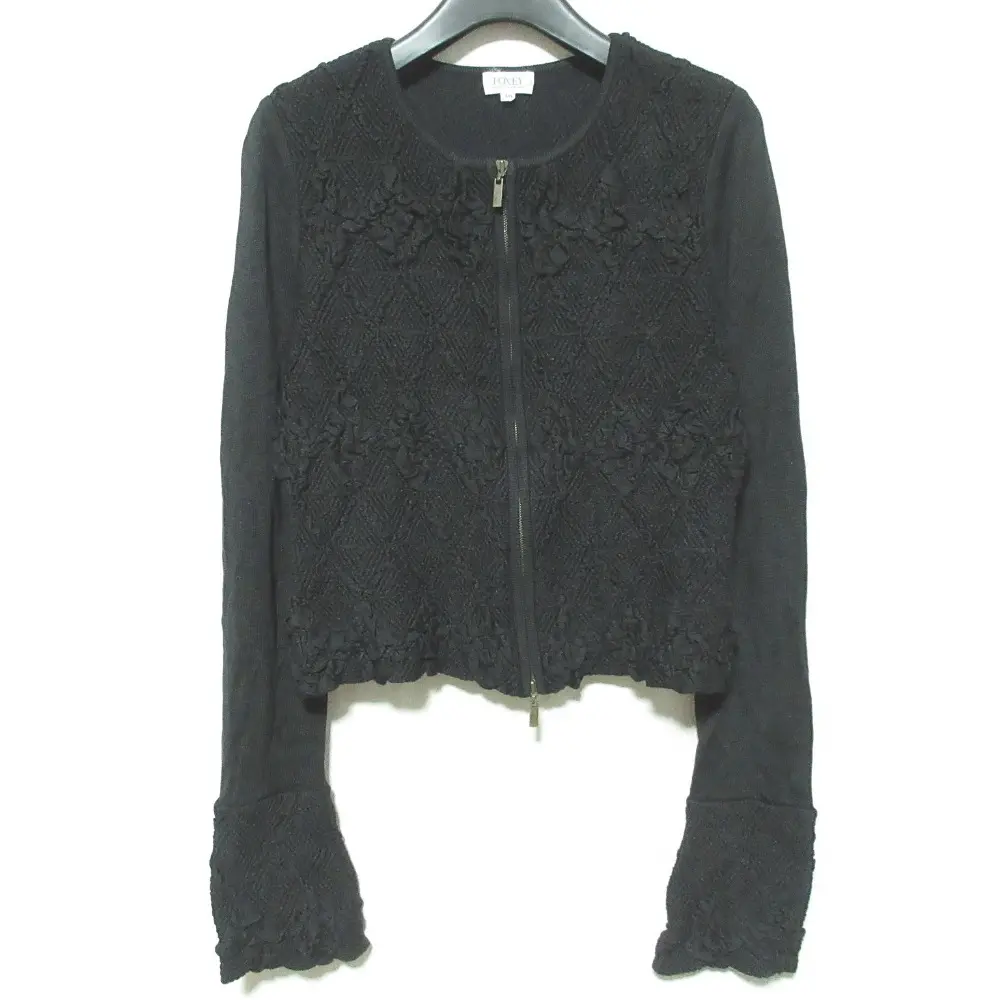 FOXEY BOUTIQUE フォクシーブティック シルクニットジップジャケット 19154 サイズ40 ブラック