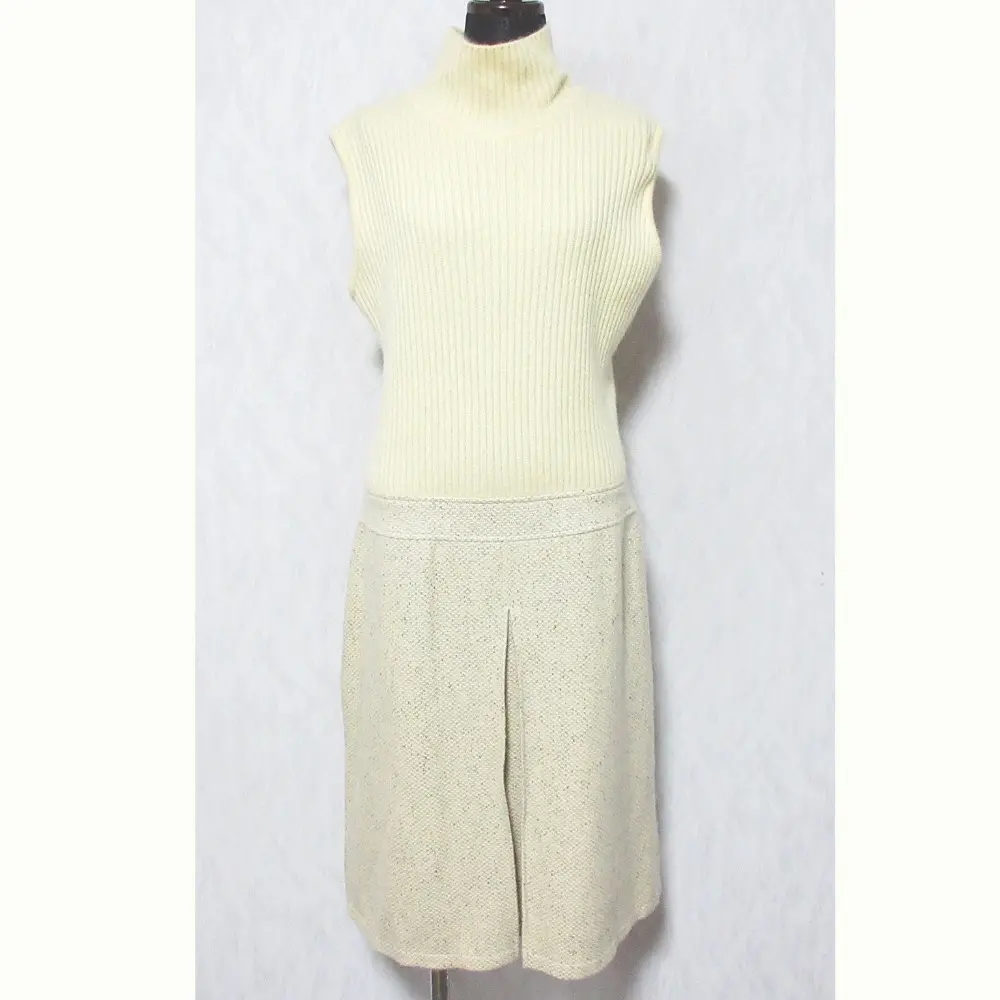 FOXEY BOUTIQUE フォクシーブティック カシミヤ ケーブルニットワンピース 17638 サイズ42 イエロー