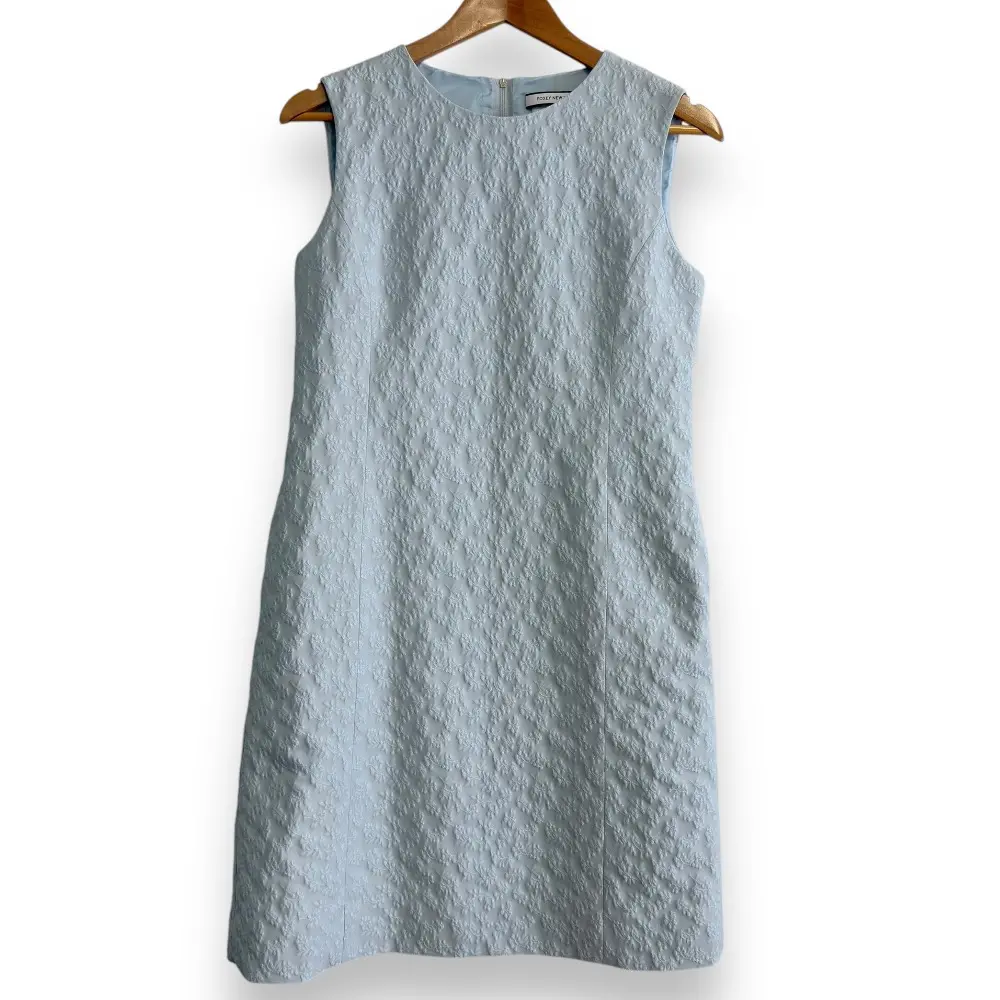 FOXEY NEW YORK COLLECTION フォクシーニューヨーク Calla Lily ジャガード ひざ丈 ノースリーブワンピース 40964 40 ライトブルー