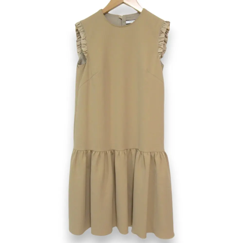 FOXEY NEW YORK COLLECTION フォクシーニューヨーク コレクション ノースリーブ ミモレ丈ワンピース 37563 サイズ38 ベージュ