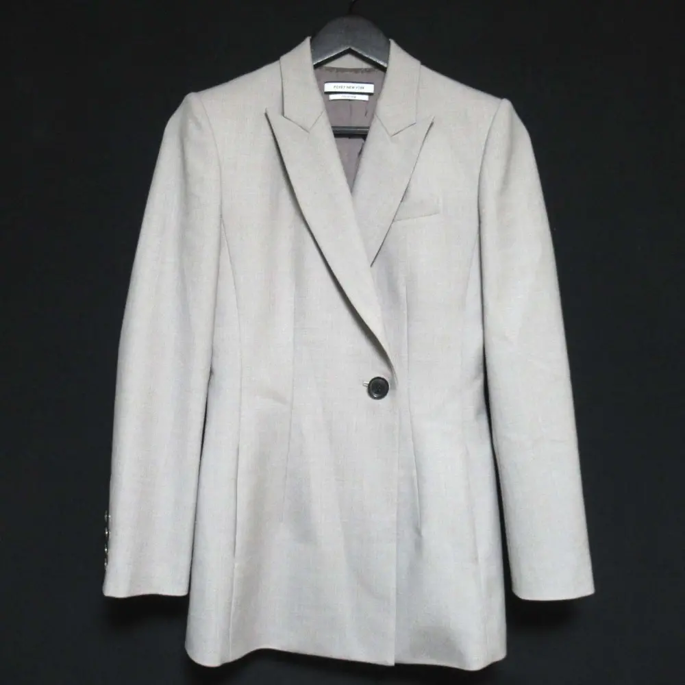 FOXEY NEW YORK フォクシーニューヨーク コレクション ピークドラペル シングル テーラードジャケット 38255 38サイズ ベージュ