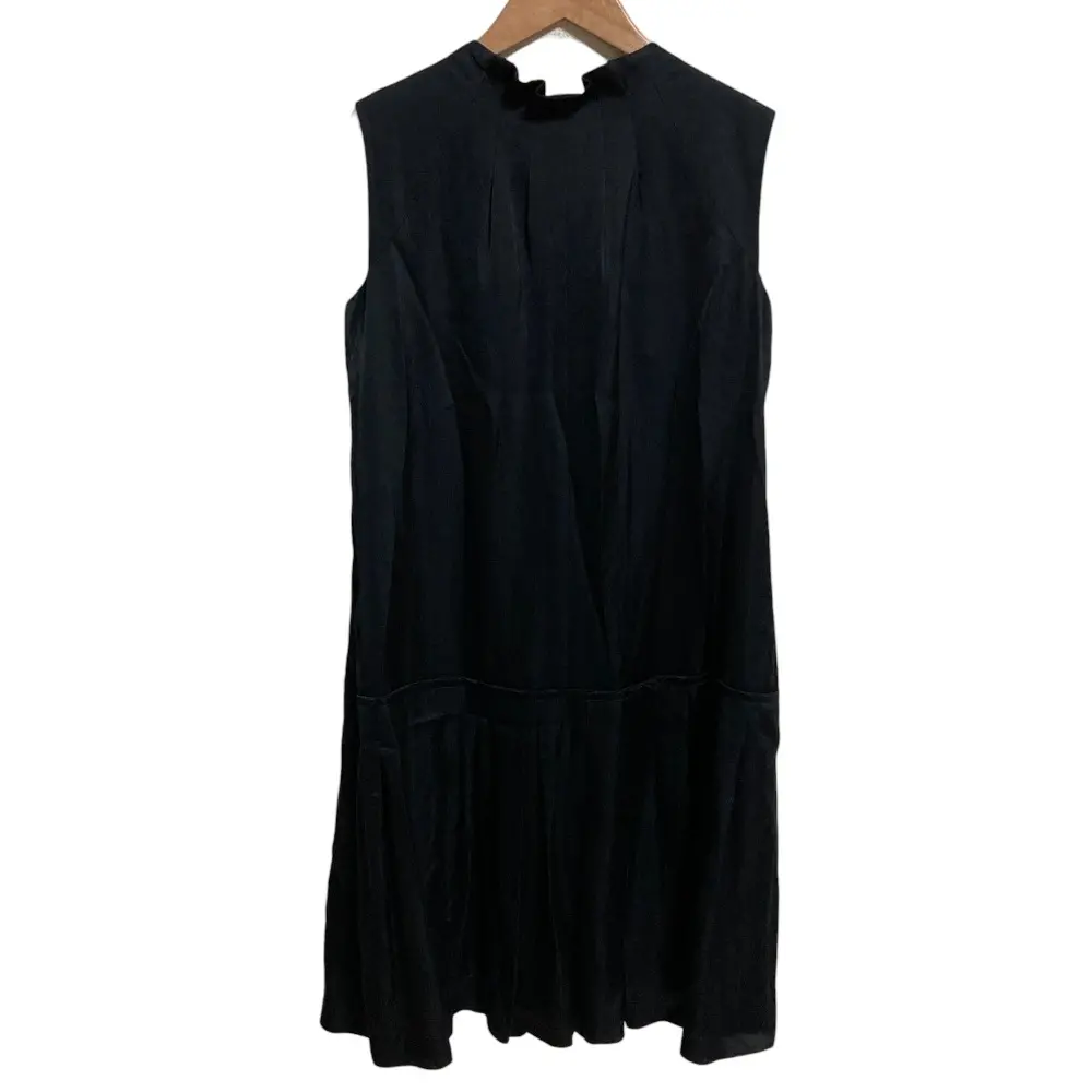 FOXEY NEW YORK フォクシーニューヨークコレクション スリーブレス サテンドレス ひざ丈 ワンピース 38149 サイズ40 ネイビー