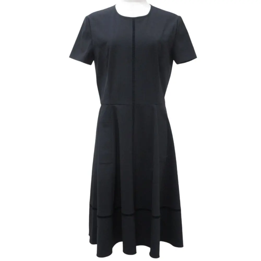 FOXEY NEW YORK フォクシーニューヨーク Fagotting Fit and Fleur Dress ひざ丈 ドレス ワンピース 34810 サイズ42 ネイビー