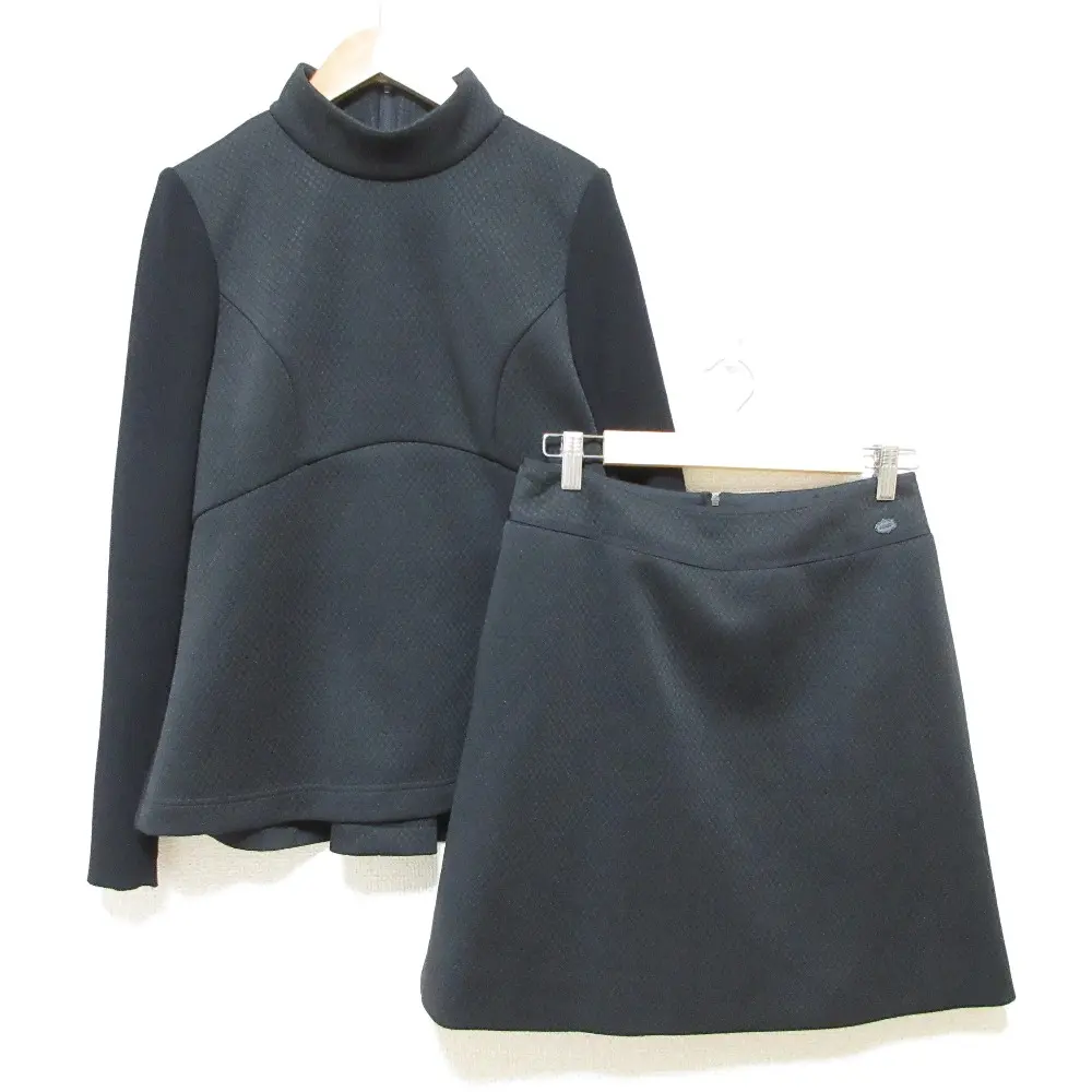 FOXEY NEWYORK フォクシーニューヨーク スクエアジャガード トップス＋ミニスカート セットアップ 35162/35267 40 ブラック