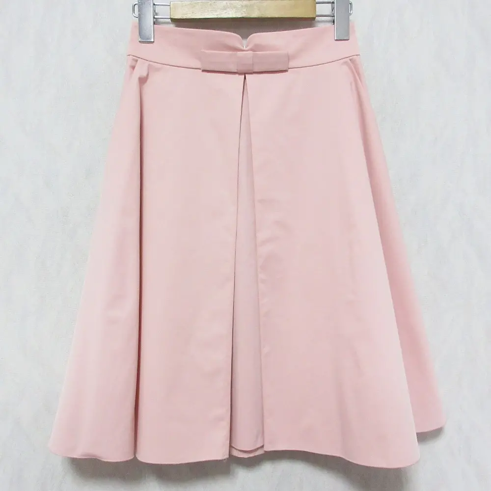 FOXEY NEW YORK フォクシーニューヨーク リボン ひざ丈 フレア エレガントスカート 29296 38 ピンク