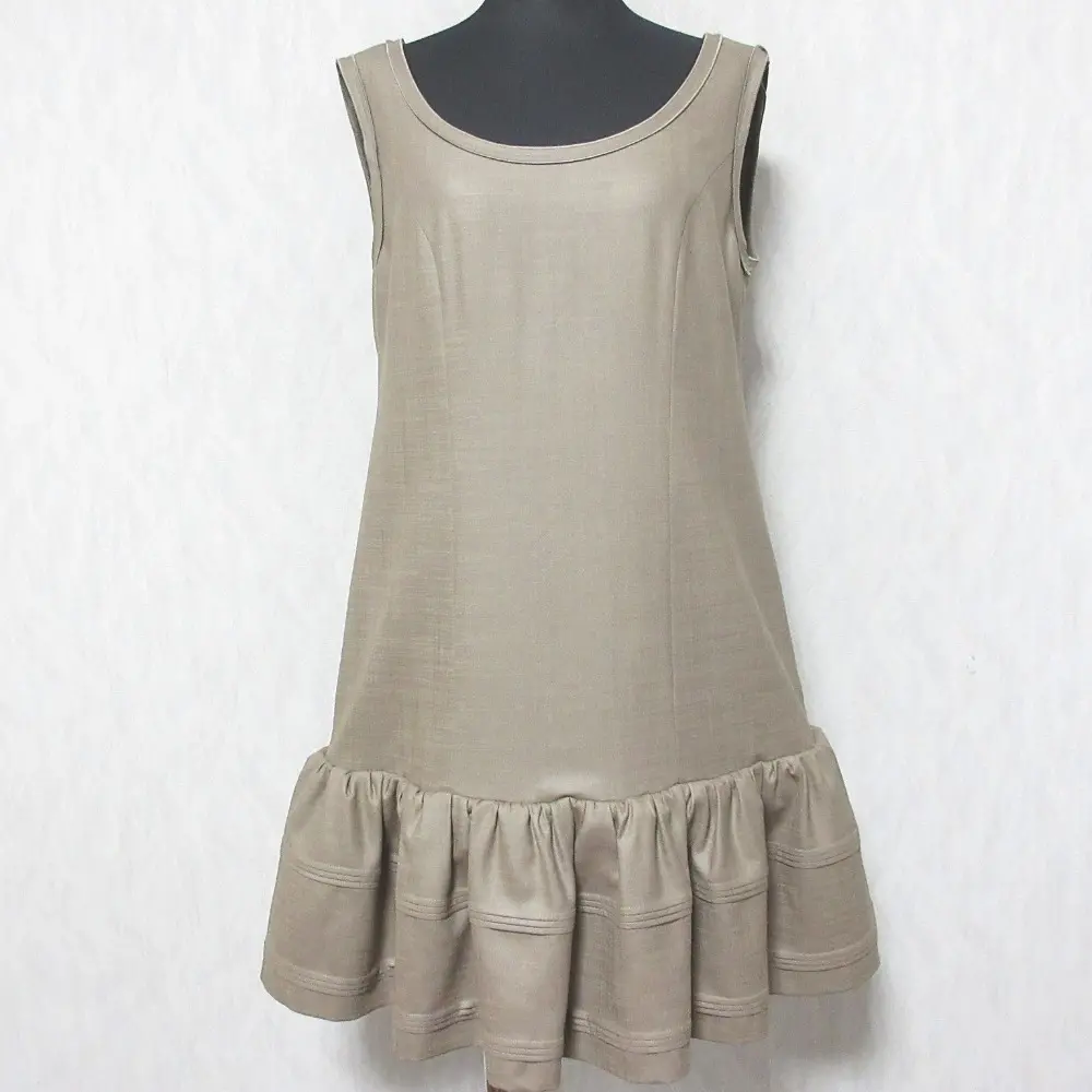 FOXEY NEW YORK フォクシーニューヨーク リネンホイップ フレアヘム ノースリーブ ミニワンピース ドレス 31924 40 モカブラウン