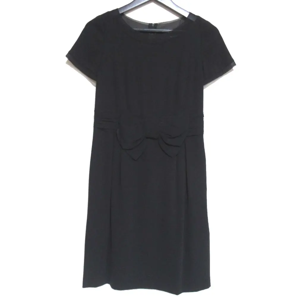 FOXEY NEW YORK フォクシーニューヨーク ショートスリーブ 半袖 ひざ上丈 リボン ワンピース 27190 40サイズ ブラック