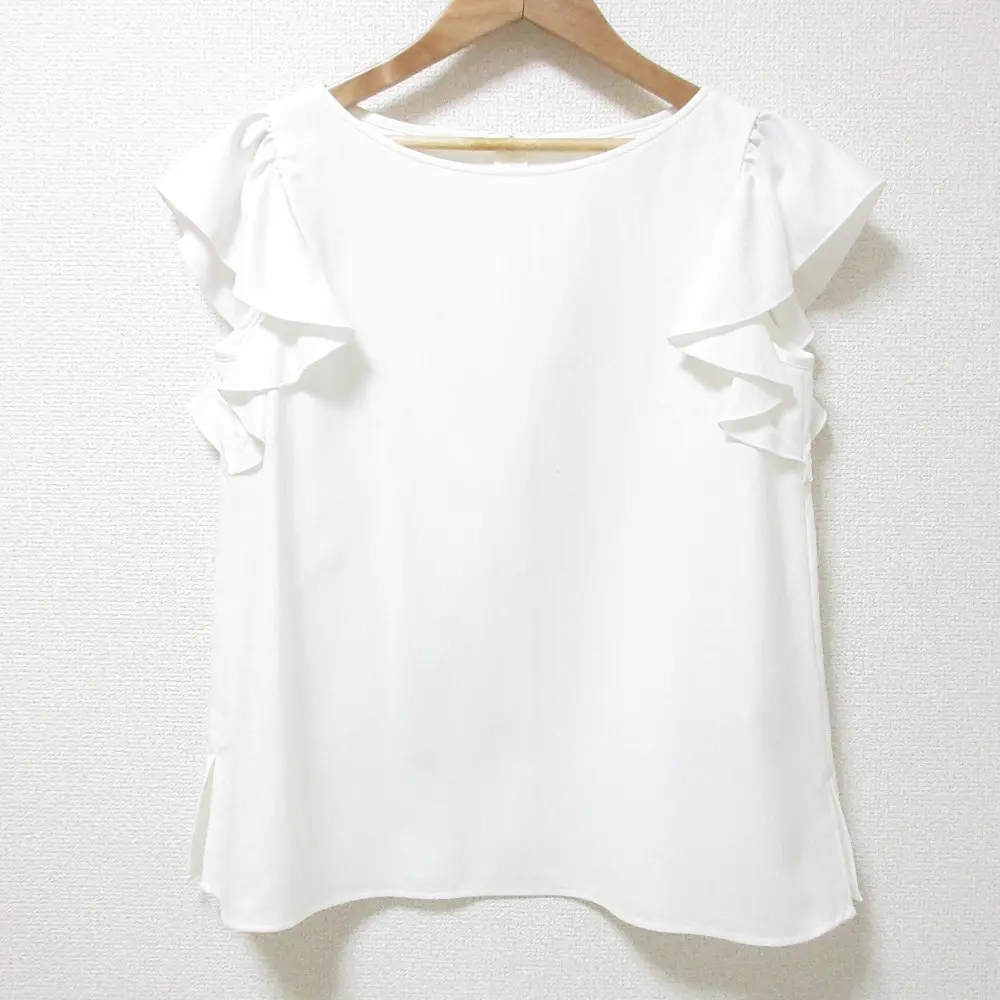FOXEY NEW YORK フォクシーニューヨーク Bellflower Sleeve Tops ベルフラワースリーブトップス ブラウス 40612 42サイズ ホワイト