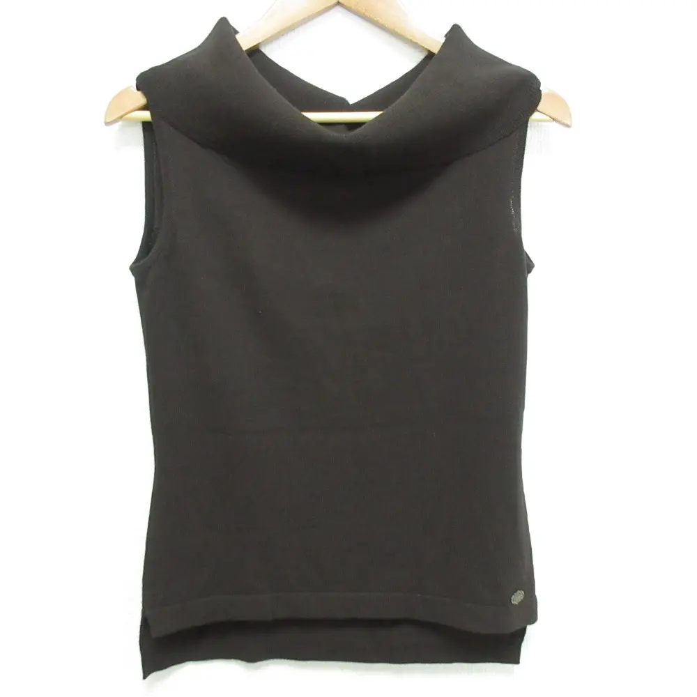 FOXEY NEW YORK フォクシーニューヨーク KOGAO オフタートル ノースリーブ ニット カットソー セーター 33133 サイズ38 ブラウン