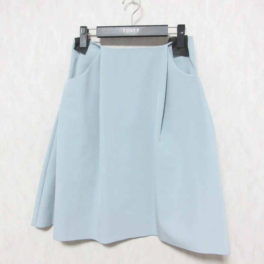 FOXEY NEW YORK フォクシーニューヨーク イリプスフレアースカート 36424 40 ライトブルー