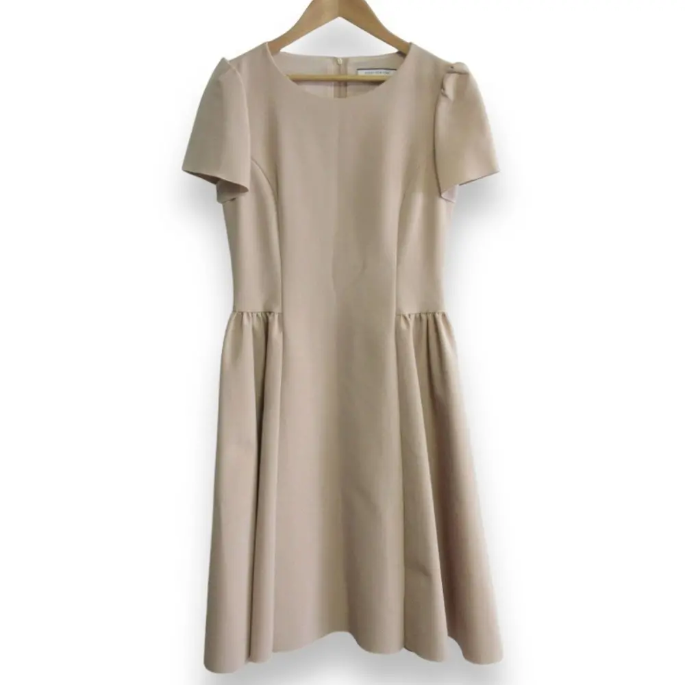 FOXEY NEW YORK フォクシーニューヨーク ドレス ニュークラシック 半袖 ひざ丈 フレアワンピース 42513 38 ベージュ