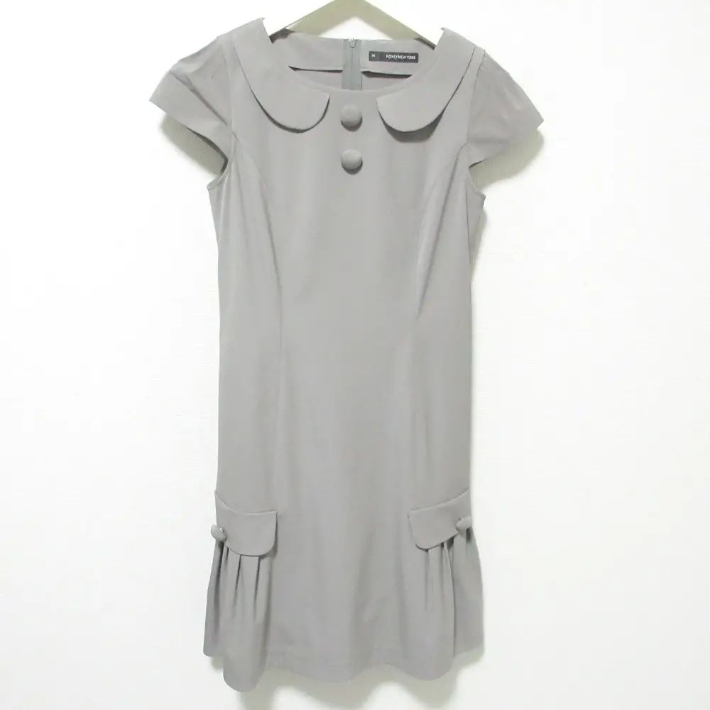 FOXEY NEW YORK フォクシーニューヨーク RAINY 撥水加工 ストレッチ ショートスリーブ ミニワンピース ドレス 26061 38 グレーの買取実績【2024年12月買取】