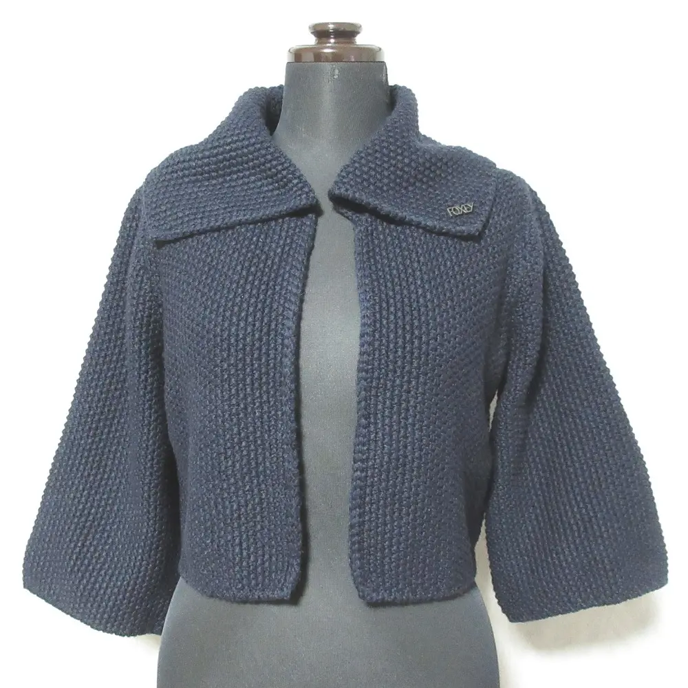FOXEY NEW YORK フォクシー ニューヨーク ショートニットジャケット カーディガン ボレロ 26840 40 ネイビー