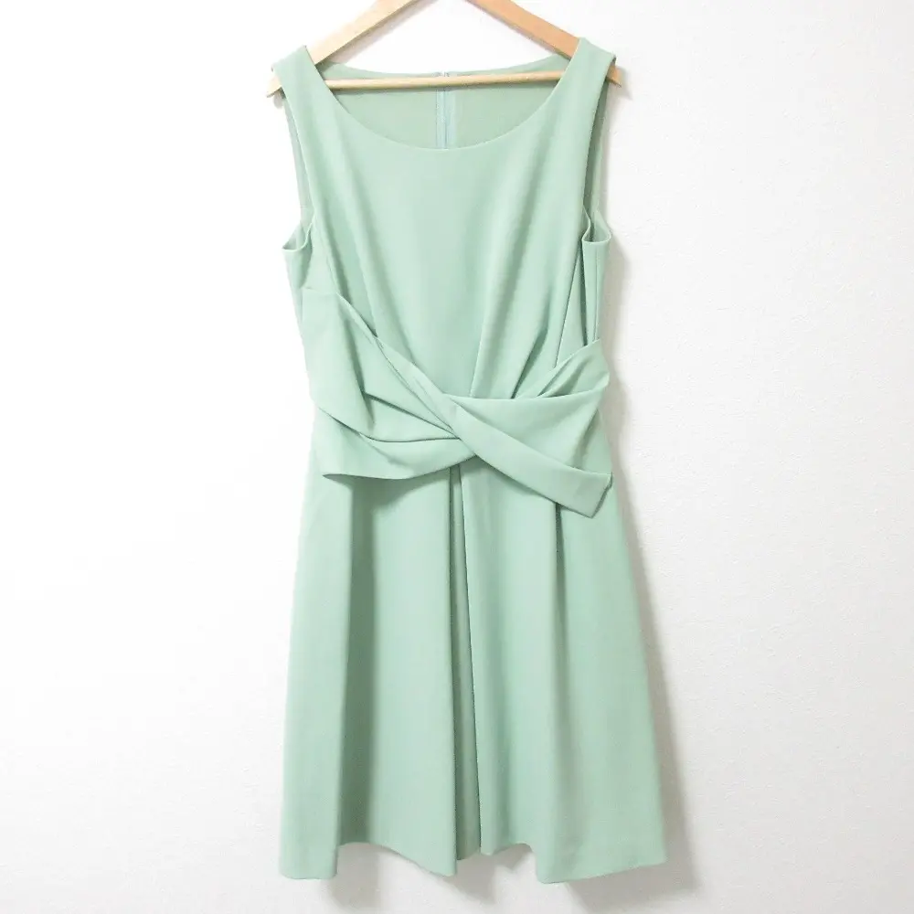 FOXEY NEW YORK フォクシーニューヨーク レディシェイプ2 ストレッチ ノースリーブ ワンピース ドレス 31877 40 ライトグリーン