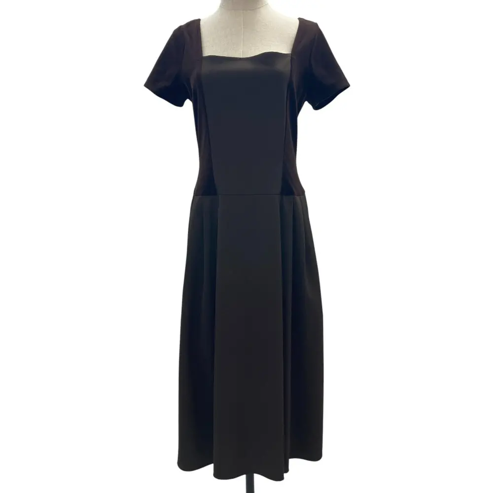 FOXEY NEW YORK フォクシーニューヨーク スクエアネック ベロアコンビ ロングドレス ワンピース 18595 42 ブラウン