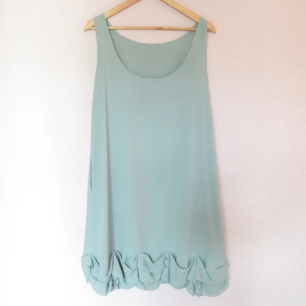 FOXEY NEW YORK フォクシーニューヨーク Splash Hem Dress ノースリーブ ひざ丈 Aライン ワンピース 36302 42 ミント