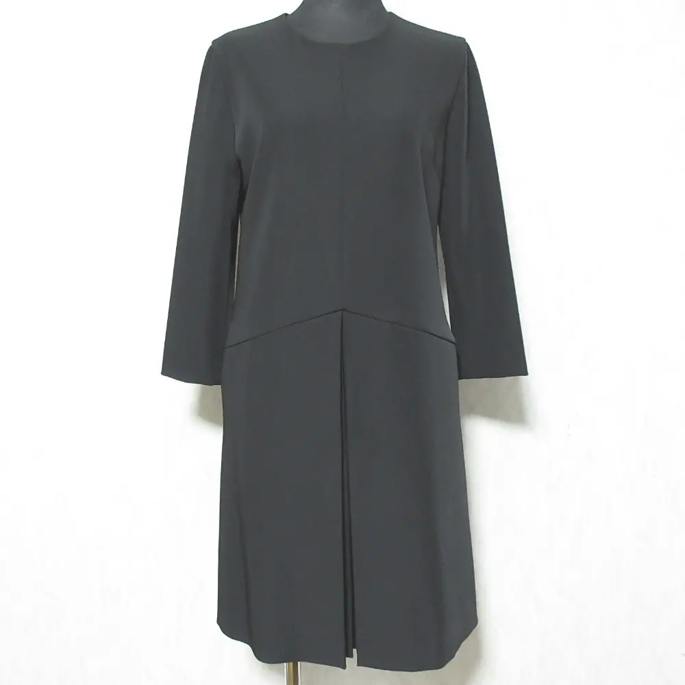 FOXEY NEW YORK フォクシーニューヨーク フロントタック ロングスリーブ ワンピース 35030 38 ブラック