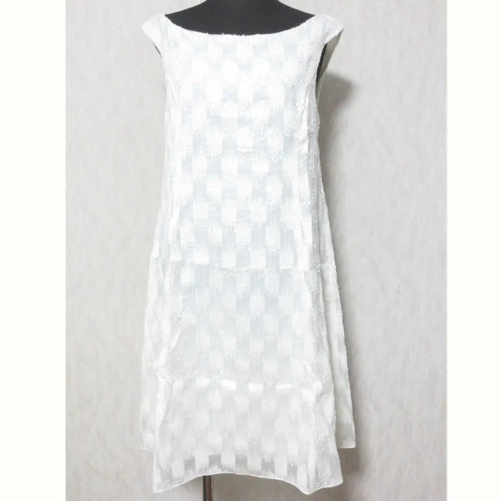 FOXEY NEW YORK フォクシーニューヨーク 織柄 ノースリーブワンピース 38944 サイズ38 ホワイト