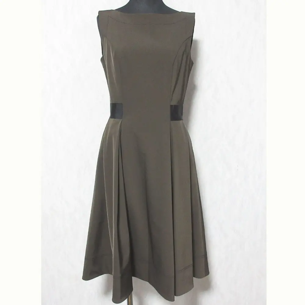 FOXEY NEW YORK フォクシーニューヨーク ノースリーブ タックワンピース 24885 サイズ38 ブラウン