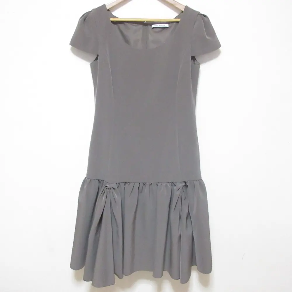 FOXEY NEW YORK フォクシーニューヨーク ひざ丈 ショートスリーブドレス ワンピース 39851 サイズ40 エスプレッソ