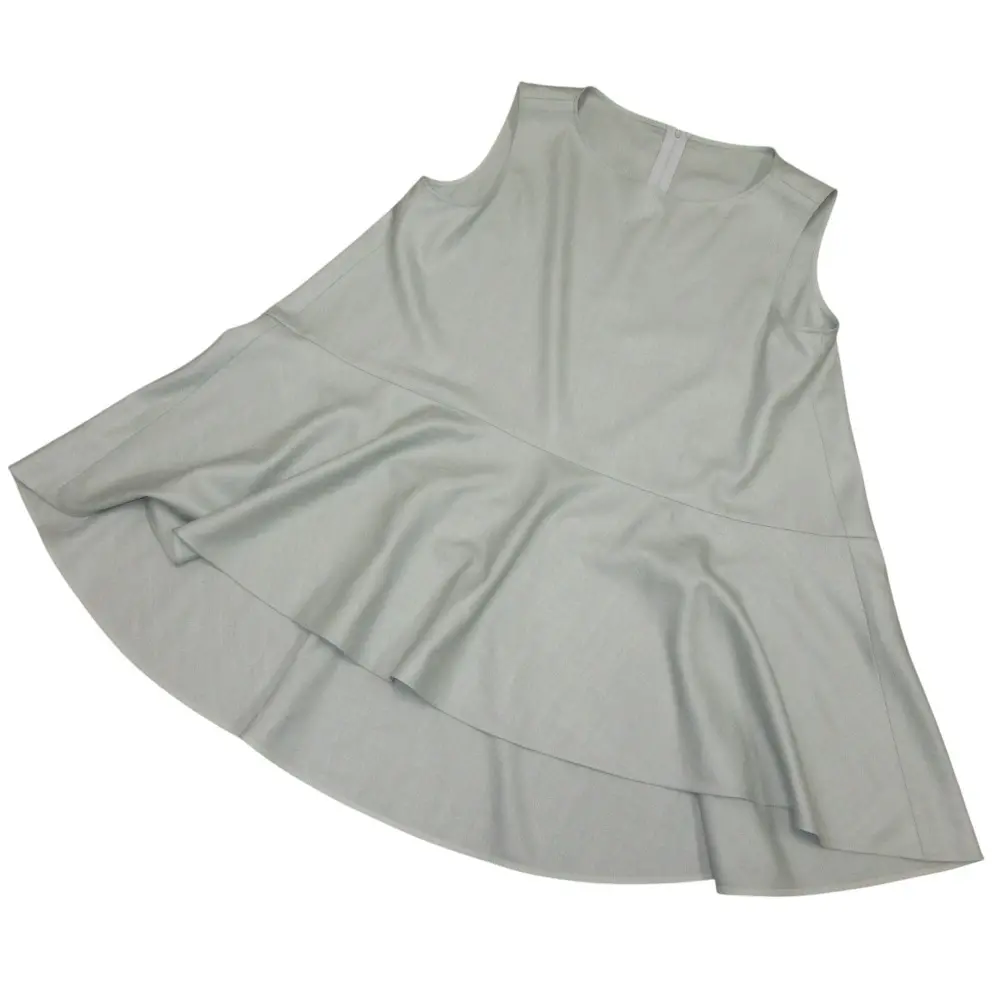 23SS FOXY NEWYORK フォクシーニューヨーク  Top Bon Vie フレア ノースリーブ ブラウス 43467 サイズ40 ミントグリーン