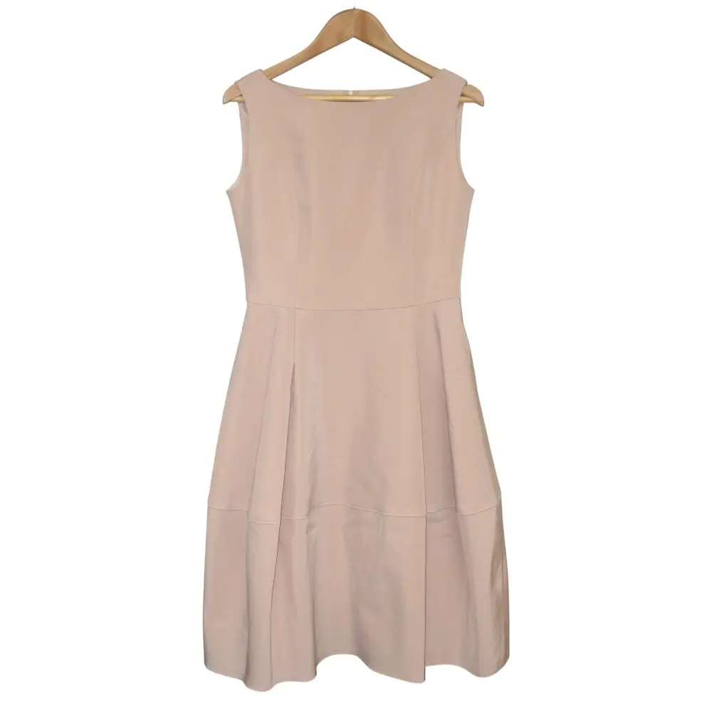 FOXEY NEW YORK フォクシーニューヨーク ノースリーブ ドレス フレアワンピース 36344 サイズ42 ピンクベージュ