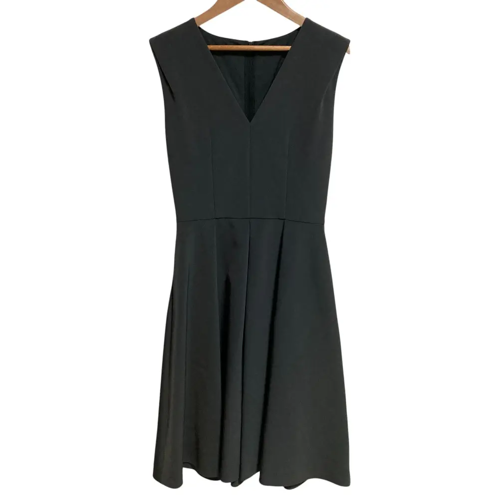 FOXEY NEW YORK フォクシーニューヨーク Lady Foxey Vネック ノースリーブ ひざ丈 ワンピース 31026 サイズ38 グレー