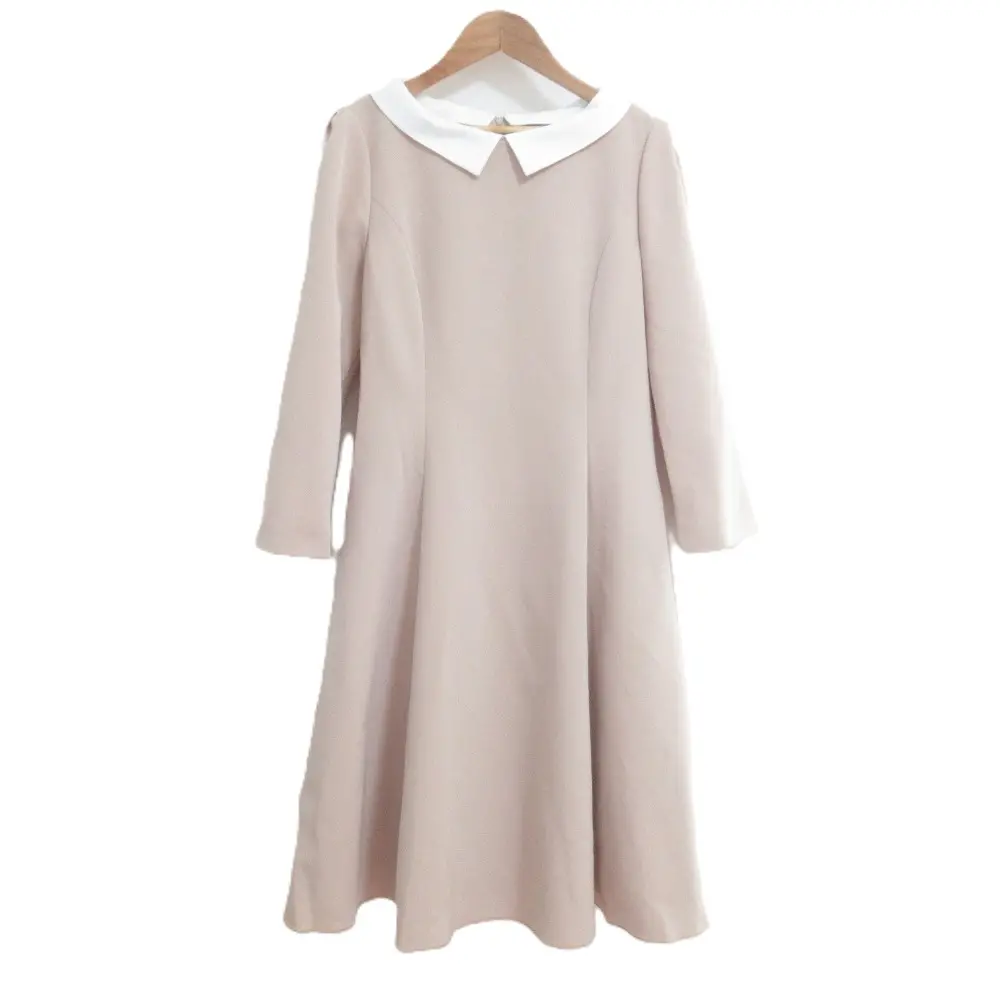 FOXEY NEW YORK フォクシーニューヨーク New Standard Dress 白襟 フレア ドレス ワンピース 44415 サイズ40 ピンクベージュ